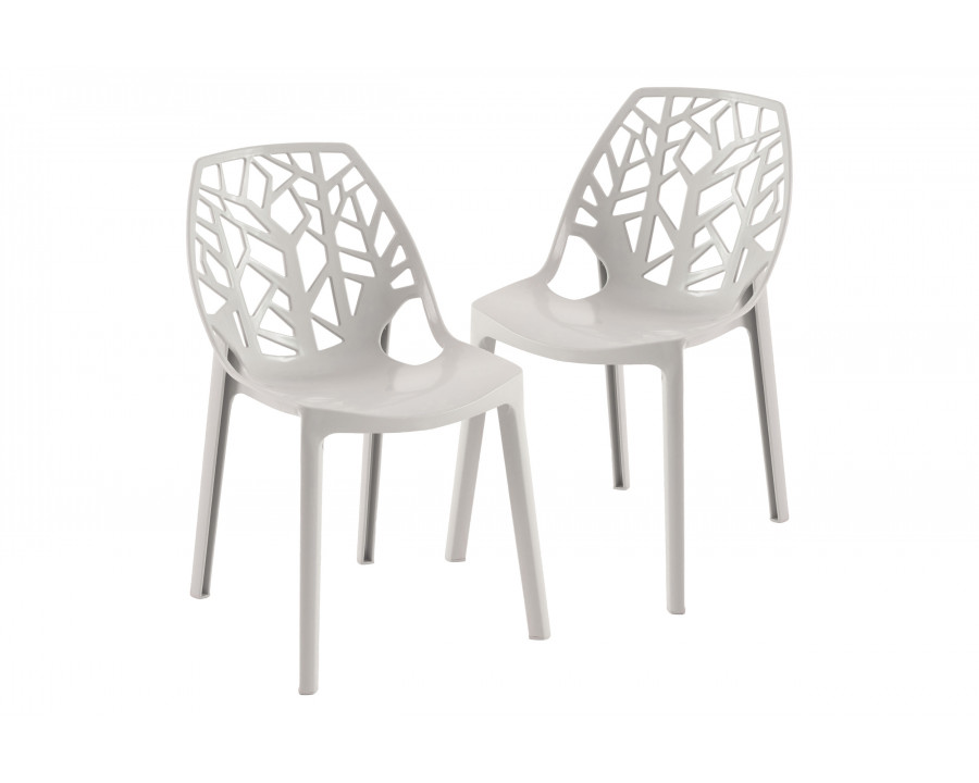 LeisureMod Modern Cornelia Dining Chair (Set Of 2) - Solid Gray