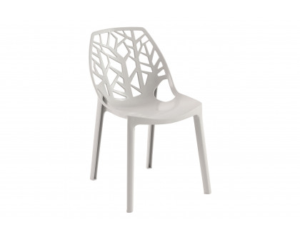 LeisureMod Modern Cornelia Dining Chair (Set Of 2) - Solid Gray