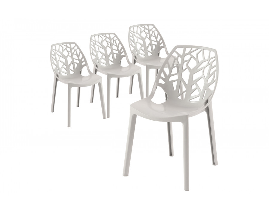 LeisureMod Modern Cornelia Dining Chair (Set Of 4) - Solid Gray