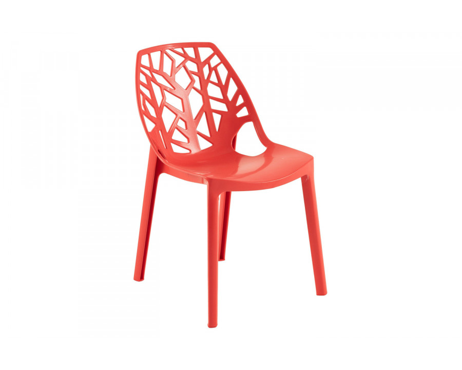 LeisureMod Cornelia Modern Dining Side Chair - Red