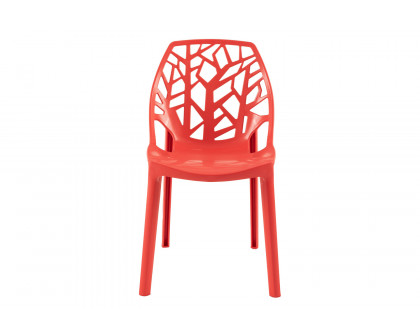 LeisureMod Cornelia Modern Dining Side Chair - Red