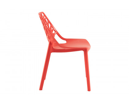 LeisureMod Cornelia Modern Dining Side Chair - Red