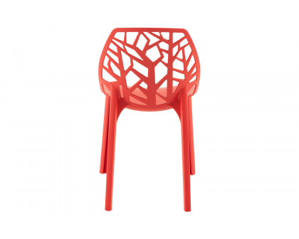 LeisureMod Cornelia Modern Dining Side Chair - Red