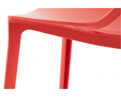 LeisureMod Cornelia Modern Dining Side Chair - Red