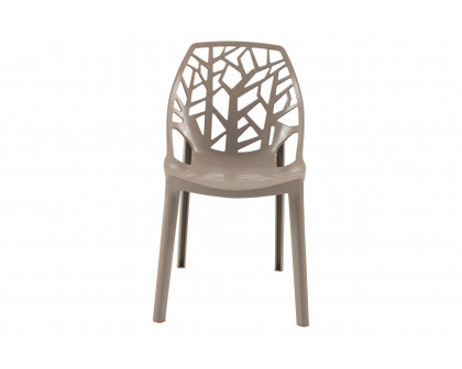 LeisureMod Modern Cornelia Dining Chair (Set Of 2) - Solid Taupe