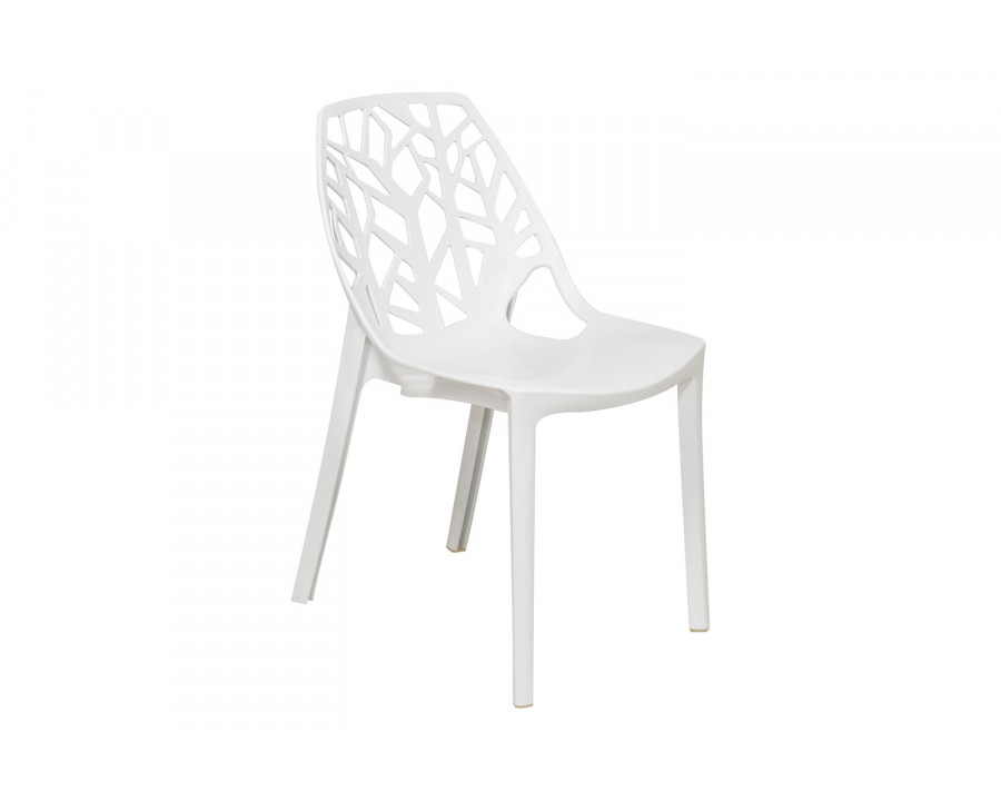 LeisureMod Cornelia Modern Dining Side Chair - Solid/White