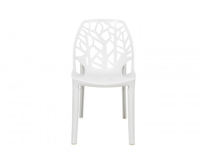 LeisureMod Cornelia Modern Dining Side Chair - Solid/White