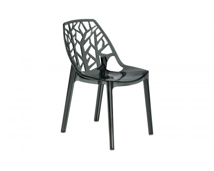 LeisureMod Cornelia Modern Dining Side Chair - Transparent/Black