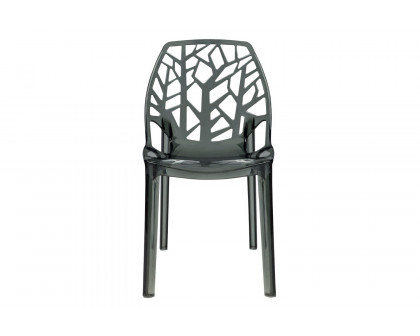 LeisureMod Cornelia Modern Dining Side Chair - Transparent/Black