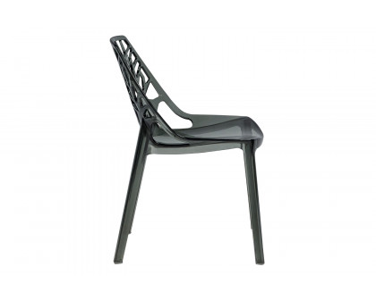 LeisureMod Cornelia Modern Dining Side Chair - Transparent/Black