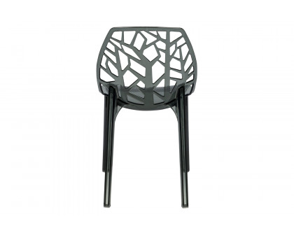 LeisureMod Cornelia Modern Dining Side Chair - Transparent/Black