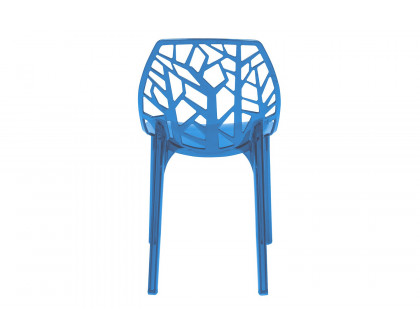 LeisureMod Cornelia Modern Dining Side Chair - Transparent/Blue