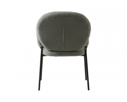 LeisureMod Celestial Modern Boucle Dining Chair with Black Powder-Coated Iron Frame - Green