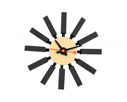 LeisureMod Vdara Modern Design Block Silent Non-Ticking Wall Clock