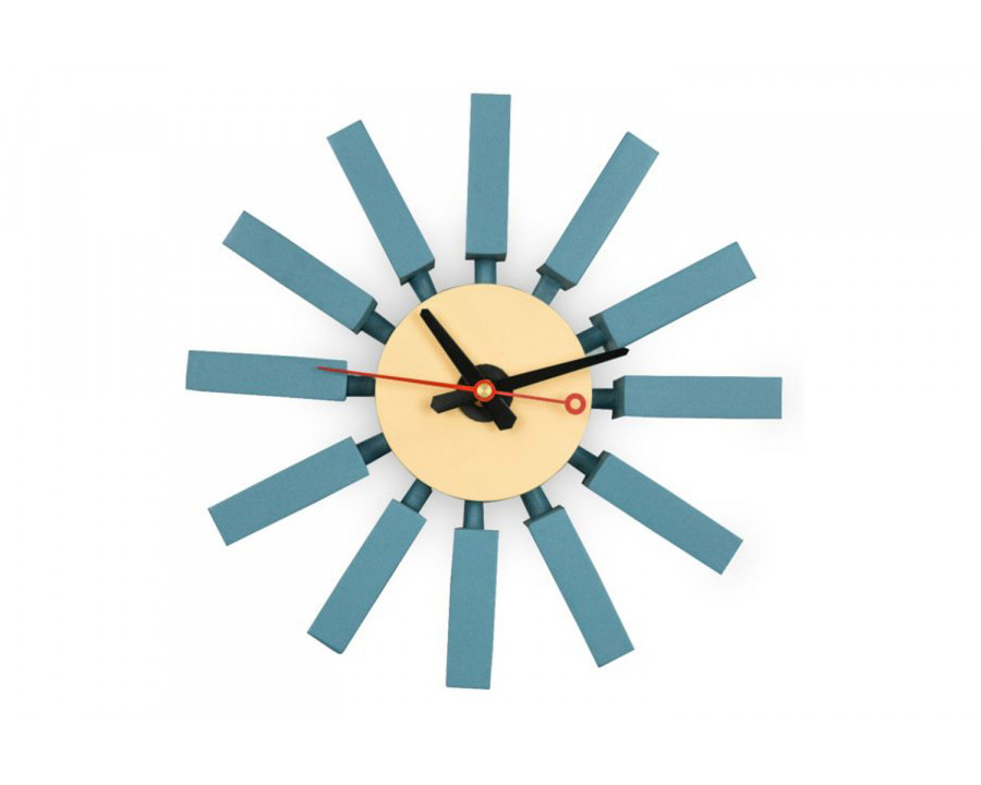 LeisureMod Vdara Modern Design Block Silent Non-Ticking Wall Clock