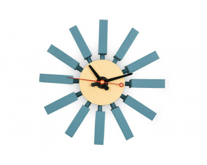 LeisureMod Vdara Modern Design Block Silent Non-Ticking Wall Clock