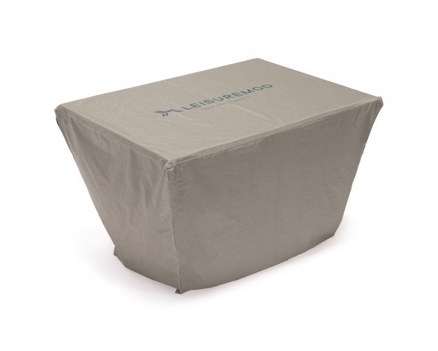 LeisureMod - Chelsea Waterproof Fabric Rectangle Fire Pit Table Cover in Taupe