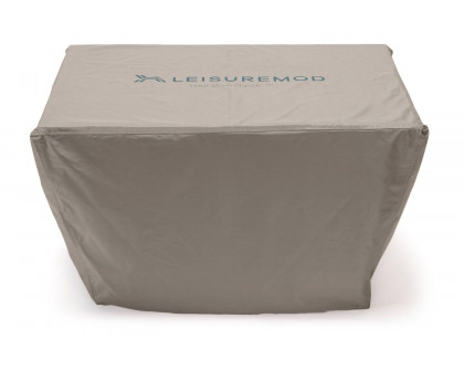 LeisureMod - Chelsea Waterproof Fabric Rectangle Fire Pit Table Cover in Taupe