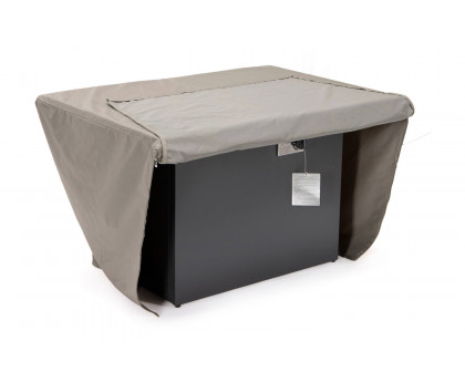 LeisureMod - Chelsea Waterproof Fabric Rectangle Fire Pit Table Cover in Taupe