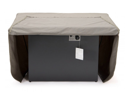 LeisureMod - Chelsea Waterproof Fabric Rectangle Fire Pit Table Cover in Taupe