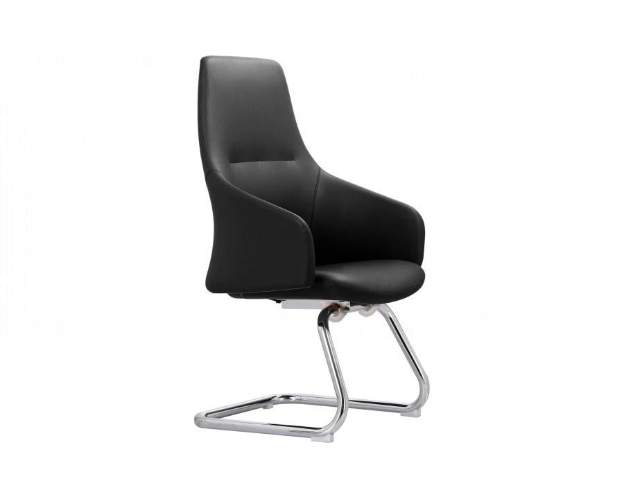 LeisureMod Celeste Modern Leather Conference Office Chair with Upholstered Seat and Armrest