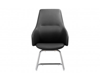 LeisureMod Celeste Modern Leather Conference Office Chair with Upholstered Seat and Armrest