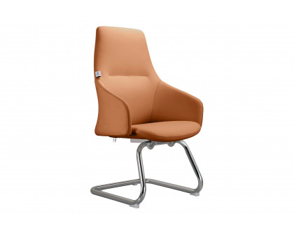 LeisureMod Celeste Modern Leather Conference Office Chair with Upholstered Seat and Armrest