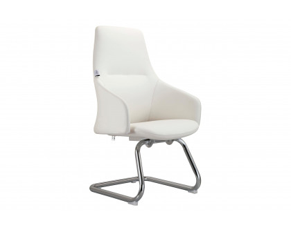 LeisureMod Celeste Modern Leather Conference Office Chair with Upholstered Seat and Armrest