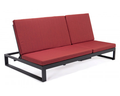 LeisureMod Chelsea Convertible Double Chaise Lounge Chair and Sofa with Cushions