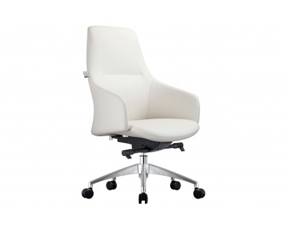 LeisureMod Celeste Mid-Century Modern Office Chair in Upholstered Faux Leather with Swivel and Tilt