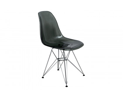 LeisureMod Cresco Molded Plastic Eiffel Side Chair with Chrome Legs