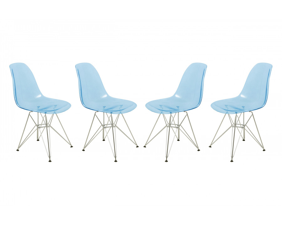 LeisureMod Cresco Molded Eiffel Side Chair (Set Of 4)