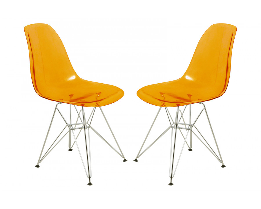 LeisureMod Cresco Molded Eiffel Side Chair (Set Of 2)