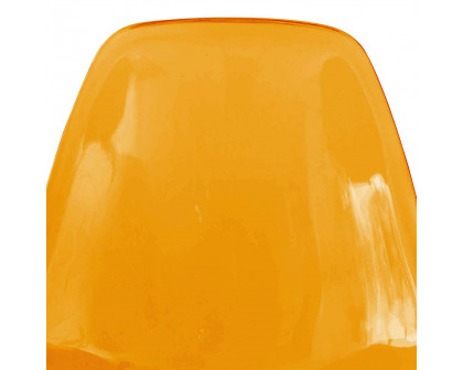 LeisureMod™ Cresco Molded Eiffel Side Chair With Gold Base (Set Of 4) - Transparent Orange