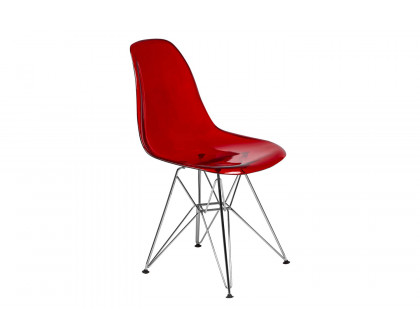 LeisureMod Cresco Molded Plastic Eiffel Side Chair with Chrome Legs