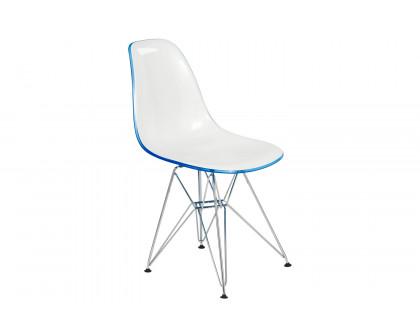 LeisureMod Cresco Molded Plastic Eiffel Side Chair with Chrome Legs