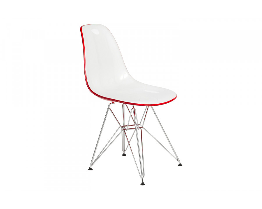 LeisureMod Cresco Molded Plastic Eiffel Side Chair with Chrome Legs