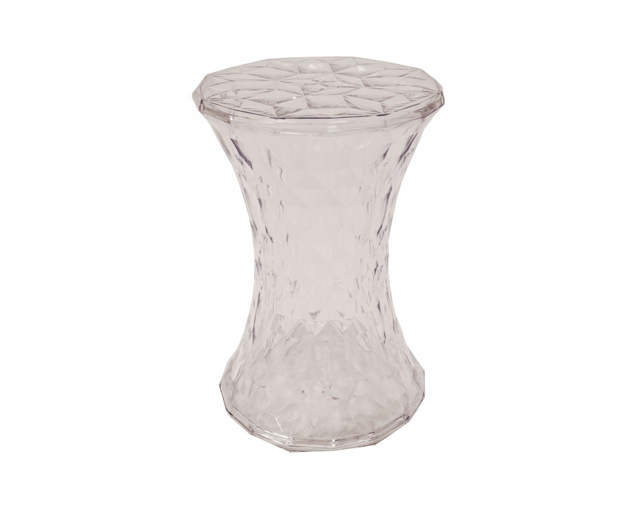 LeisureMod Clio Modern Diamond Shaped Side End Table - Clear