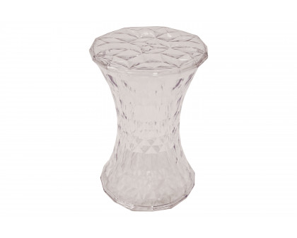 LeisureMod Clio Modern Diamond Shaped Side End Table - Clear