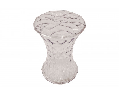 LeisureMod Clio Modern Diamond Shaped Side End Table - Clear