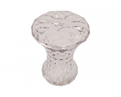 LeisureMod Clio Modern Diamond Shaped Side End Table - Clear