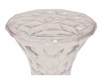 LeisureMod Clio Modern Diamond Shaped Side End Table - Clear