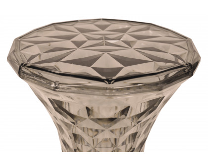 LeisureMod Clio Modern Diamond Shaped Side End Table - Transparent Black