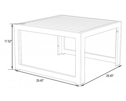 LeisureMod Chelsea 9-Piece Patio Sectional with Coffee Table Black Aluminum with Cushions - Beige