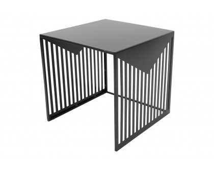 LeisureMod Cisco Modern Square Steel Side Table With Powder Coated Finish