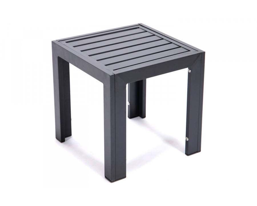 LeisureMod Chelsea Modern Aluminum Patio Side Table - Black