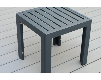 LeisureMod Chelsea Modern Aluminum Patio Side Table - Black