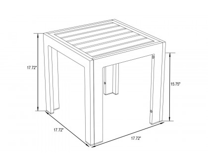 LeisureMod Chelsea Modern Aluminum Patio Side Table - White