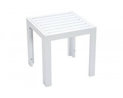 LeisureMod Chelsea Modern Aluminum Patio Side Table