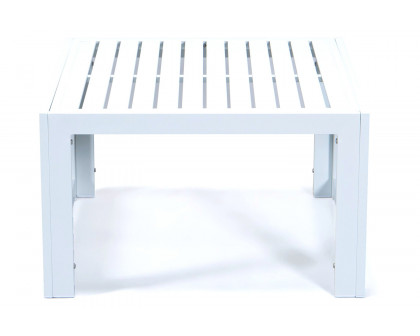 LeisureMod Chelsea Aluminum Patio Coffee Table - White